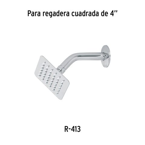 Regadera cuadrada 4', acero inox, sin brazo, cromo, TÚBIG | R-413S | 47735