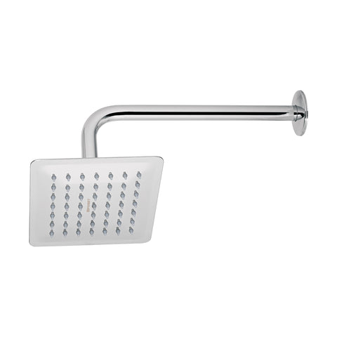 Regadera cuadrada 6', acero inox, con brazo, cromo, TÚBIG | R-414 | 47736