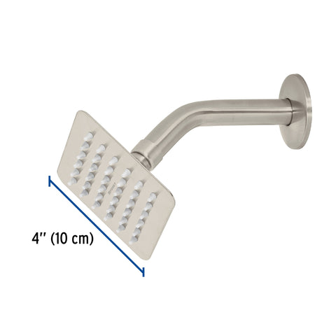 Regadera cuadrada 4', acero inox, con brazo, satín, TÚBIG | R-413N | 47740