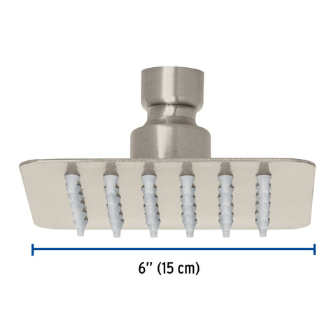 Regadera cuadrada 4', acero inox, sin brazo, satín, TÚBIG | R-413SN | 47741