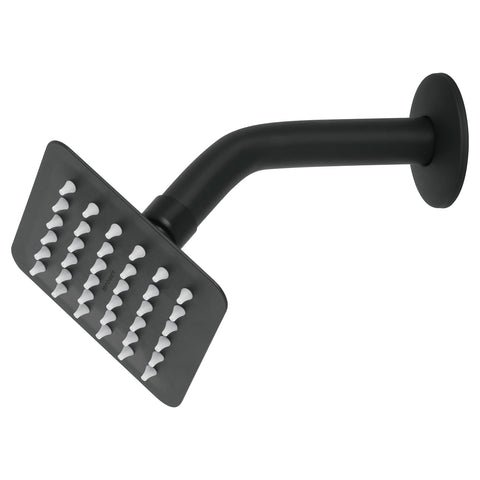 Regadera cuadrada 4', acero inox, con brazo, negro, TÚBIG | R-413M | 47746
