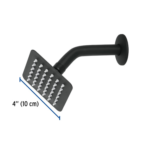 Regadera cuadrada 4', acero inox, con brazo, negro, TÚBIG | R-413M | 47746