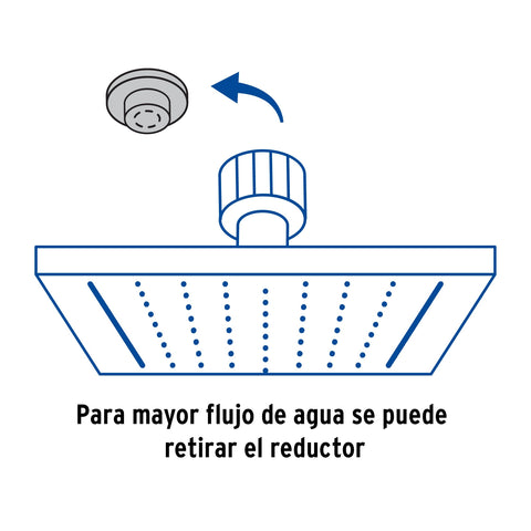 Regadera cuadrada 4', acero inox, sin brazo, negro, TÚBIG | R-413SM | 47747