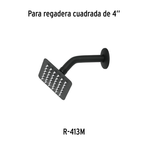 Regadera cuadrada 4', acero inox, sin brazo, negro, TÚBIG | R-413SM | 47747