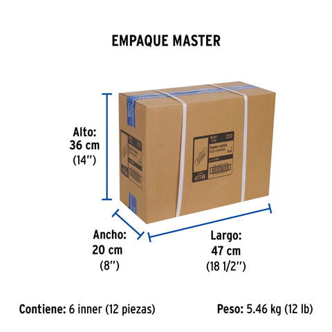 Regadera cuadrada 6', acero inox, sin brazo, negro, TÚBIG | R-414SM | 47749