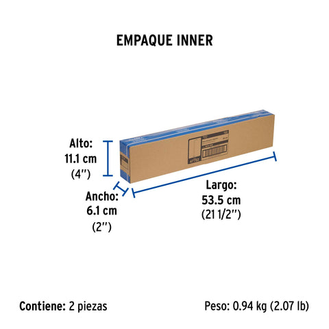 Brazo recto 50 cm con chapetón para regadera, cromo, FOSET | BCH-650 | 47752