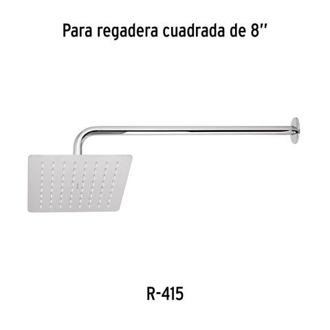 Brazo recto 50 cm con chapetón para regadera, cromo, FOSET | BCH-650 | 47752