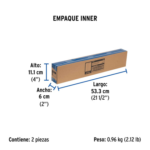 Brazo recto 50 cm con chapetón para regadera, satín, FOSET | BCH-650N | 47753