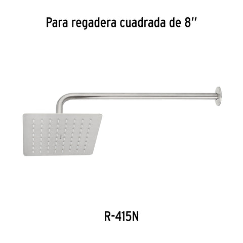 Brazo recto 50 cm con chapetón para regadera, satín, FOSET | BCH-650N | 47753