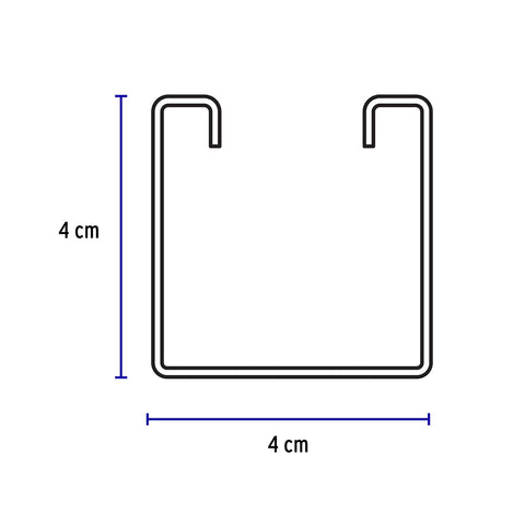 Perfil monocanal sólido de 3 m, 4 x 4 cm cal. 14, VOLTECK | PU-144S | 47764