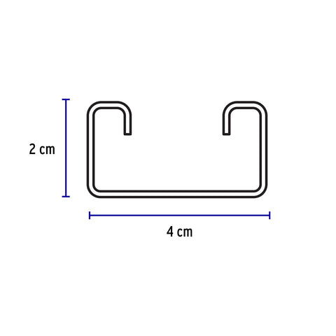 Perfil monocanal perforado de 3 m, 4 x 2 cm cal. 14, VOLTECK | PU-142P | 47765
