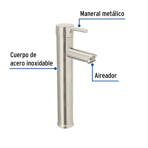 Monomando alto satín para lavabo, FOSET TÚBIG | TBM-47N | 47794