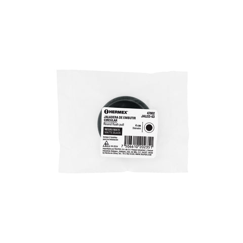 Jaladera de embutir circular No. 3 acabado negro | JALED-63 | 47802