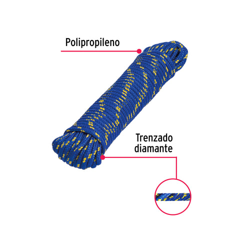 Piola de polipropileno trenzada de 5mm x 15m en madeja | PIO-515 | 47808