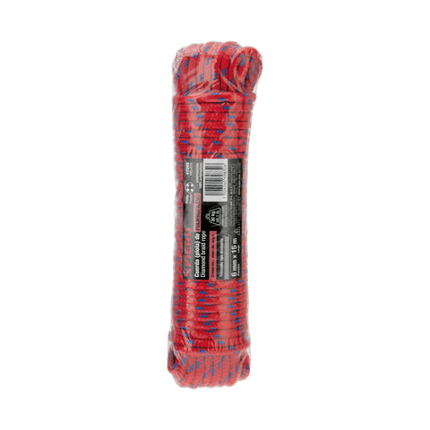 Piola de polipropileno trenzada de 6mm x 15m en madeja | PIO-615 | 47809