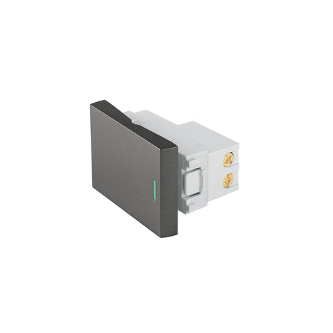 Interruptor sencillo acero inox de 1.5 módulos, línea Lisboa | APSE15-LA | 47821