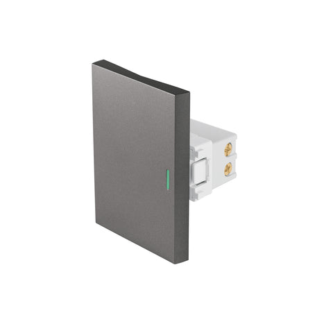 Interruptor sencillo acero inox de 3 módulos, línea Lisboa | APSE3-LA | 47822