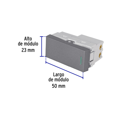 Interruptor de 3 vías acero inox de 1 módulo, línea Lisboa | APSE-ELA | 47823