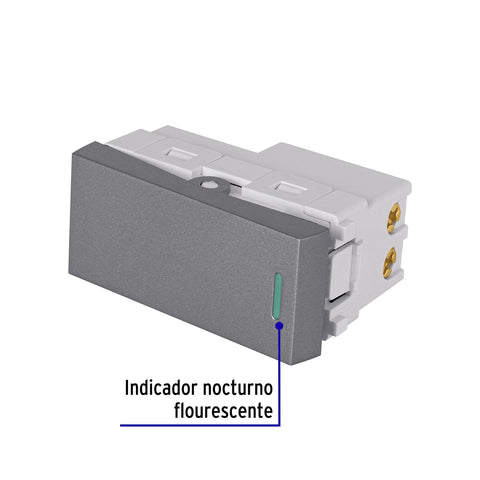 Interruptor de 3 vías acero inox de 1 módulo, línea Lisboa | APSE-ELA | 47823