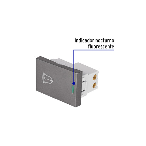 Interruptor timbre acero inox de 1.5 módulos, línea Lisboa | APTI15-LA | 47826