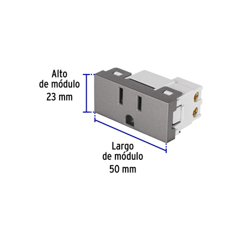 Contacto aterrizado acero inox de 1 módulo, línea Lisboa | COA-LA | 47827