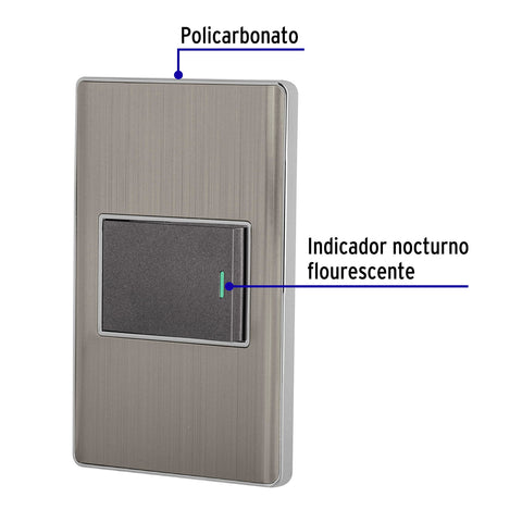 Placa armada acero inox 1 interruptor 1.5 módulos, Lisboa | PA-APSE15-LA | 47838