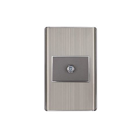 Placa armada acero inox 1 toma de TV, 1.5 módulos, Lisboa | PA-TV-LA | 47852