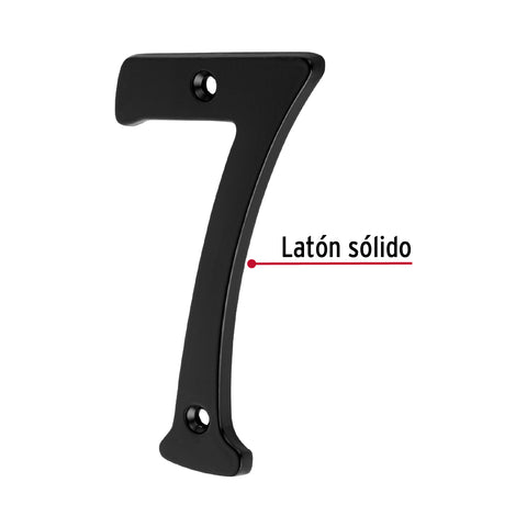 Número 7 de latón sólido 4', negro, HERMEX | NUCH-7N | 47860