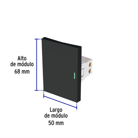 Interruptor sencillo negro de 3 módulos, línea Lisboa | APSE3-LN | 47875