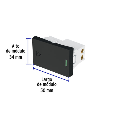 Interruptor para timbre negro de 1.5 módulos, línea Lisboa | APTI15-LN | 47879