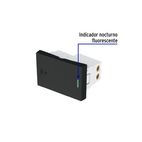 Interruptor para timbre negro de 1.5 módulos, línea Lisboa | APTI15-LN | 47879
