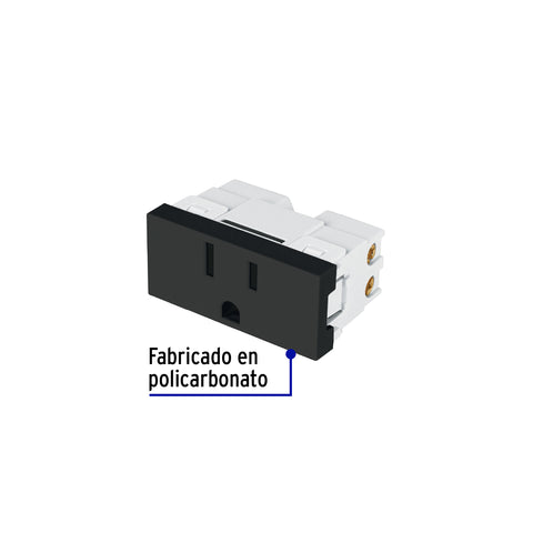 Contacto aterrizado negro de 1 módulo, línea Lisboa, Volteck | COA-LN | 47880
