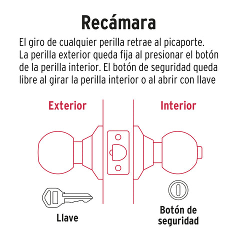 Cerradura pomo, negro, oval, recámara, HERMEX | CEPO-62R | 47913