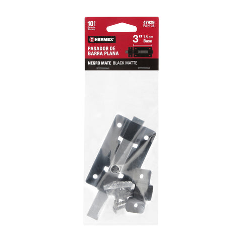 Pasador de barra plana 3', negro, HERMEX | PAN-36 | 47929