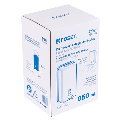 Dosificador de acero inox. para jabón líquido, FOSET | ABP-10X | 47931
