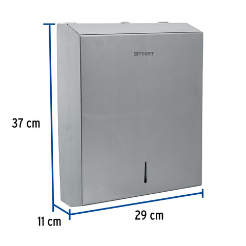 Dispensador de acero inox. para toallas de papel, FOSET | ABP-30X | 47933