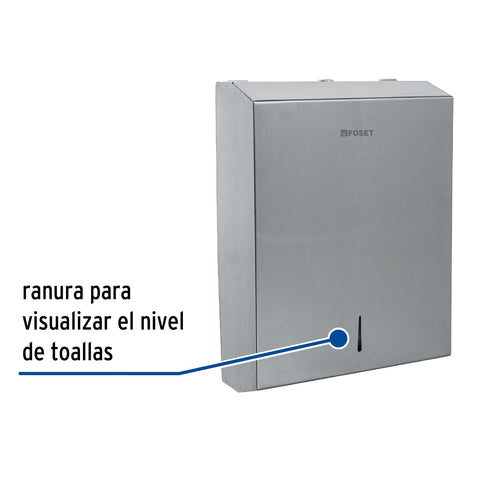Dispensador de acero inox. para toallas de papel, FOSET | ABP-30X | 47933