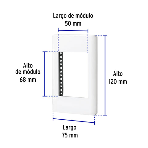 Placa blanca de 1 ventana 3 módulos, línea Lisboa, Volteck | PPTR-LB | 47939