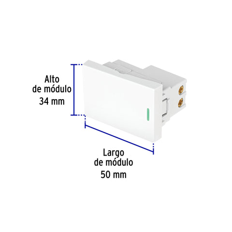 Interruptor sencillo blanco de 1.5 módulos, línea Lisboa | APSE15-LB | 47941