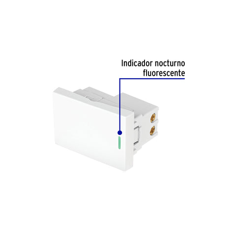 Interruptor sencillo blanco de 1.5 módulos, línea Lisboa | APSE15-LB | 47941