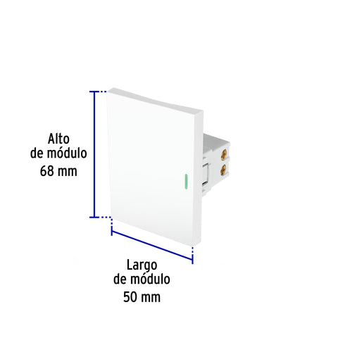 Interruptor sencillo blanco de 3 módulos, línea Lisboa | APSE3-LB | 47942