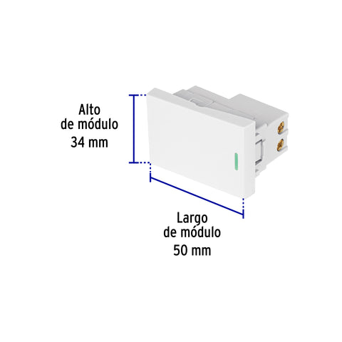 Interruptor de 3 vías blanco de 1.5 módulos, línea Lisboa | APSE15-ELB | 47944