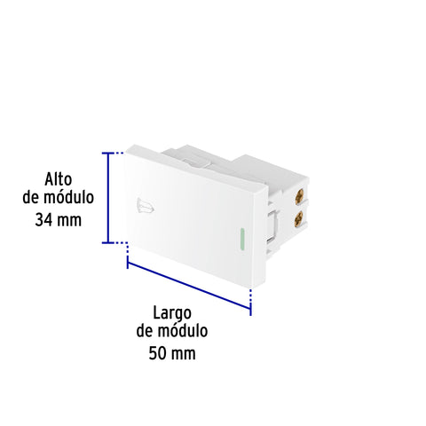 Interruptor para timbre blanco de 1.5 módulos, línea Lisboa | APTI15-LB | 47946