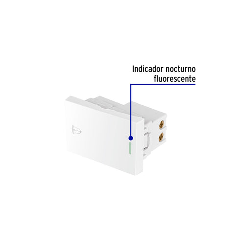 Interruptor para timbre blanco de 1.5 módulos, línea Lisboa | APTI15-LB | 47946