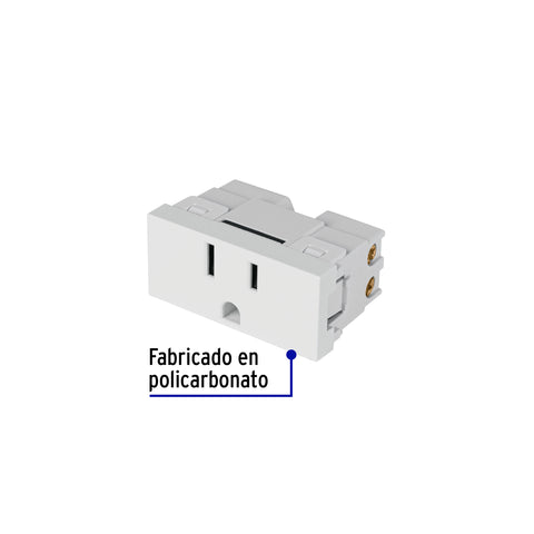 Contacto aterrizado blanco de 1 módulo, línea Lisboa | COA-LB | 47947
