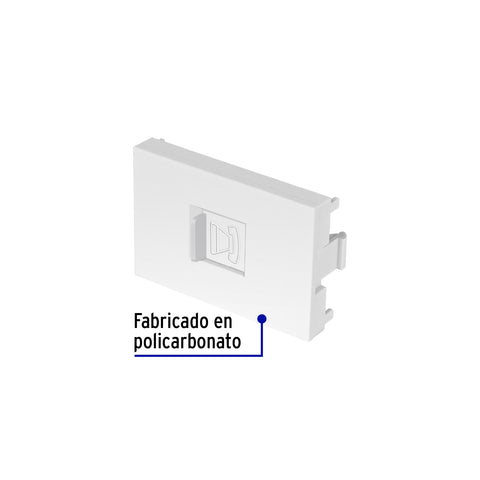 Toma de teléfono blanco de 1.5 módulos, línea Lisboa | TE15-LB | 47951