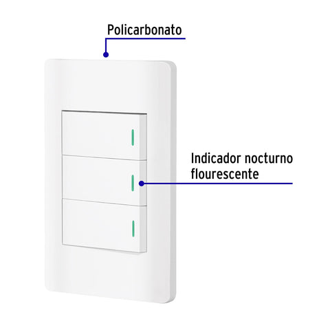 Placa armada blanca 2 interruptores 1 de 3 vías 1 mód, Lisbo | PA-APTR-ELB | 47957