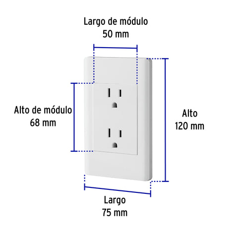 Placa armada blanca contacto dúplex 3 módulos, Lisboa | CODO-LB | 47969