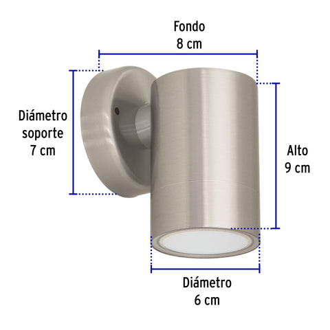 Arbotante satín de LED 5 W de acento 1 spot luz cálida | ARB-202L | 48010