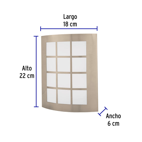Arbotante decorativo de LED 15 W acero inoxidable luz cálida | ARB-003L | 48011